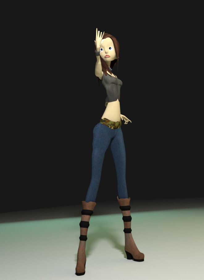 Cute Girl Cartoon Character - Rigged & Textured preview image 5